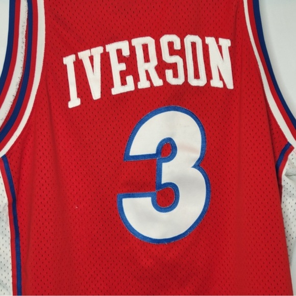 Vintage 90s Nike Team Allen Iverson #3 Philadelphia Sixers Jersey Size XXL - Picture 10 of 10